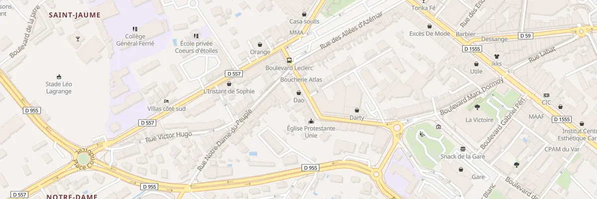 Plan du 8 Bd General Leclerc à Draguignan