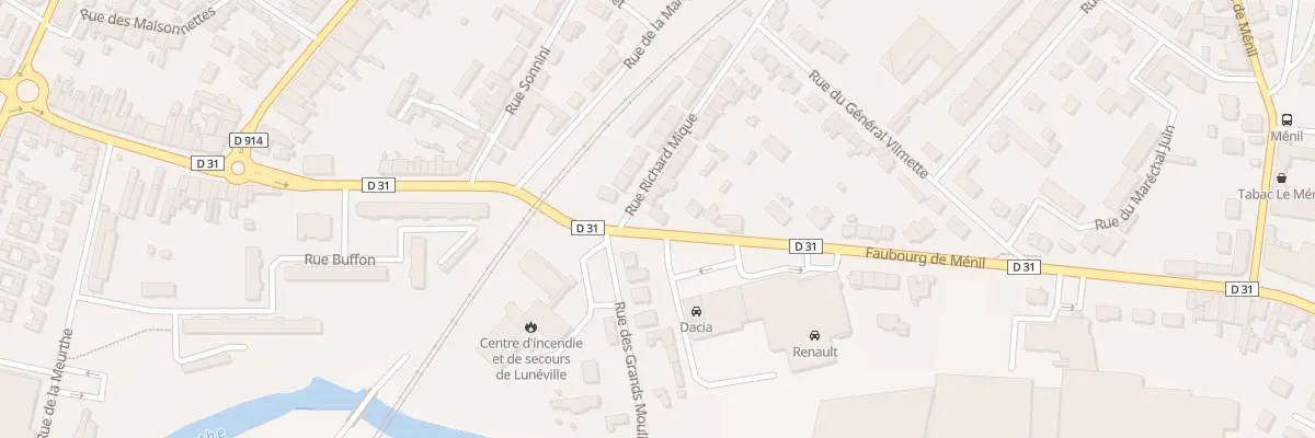 Plan du 80 Fg de Ménil à Lunéville