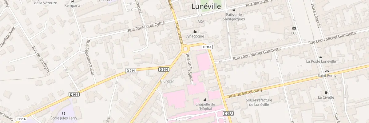 Plan du 2 Rue de l’Hôpital à Lunéville