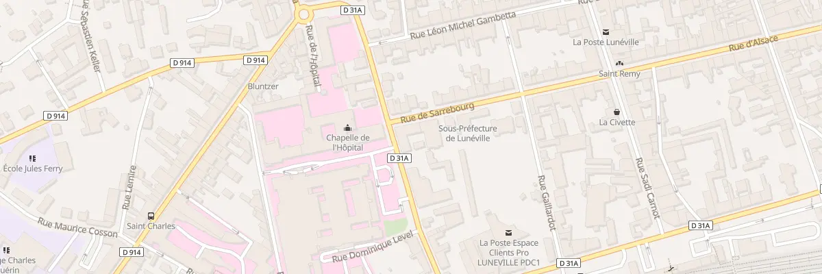 Plan du 2 Rue de Sarrebourg à Lunéville