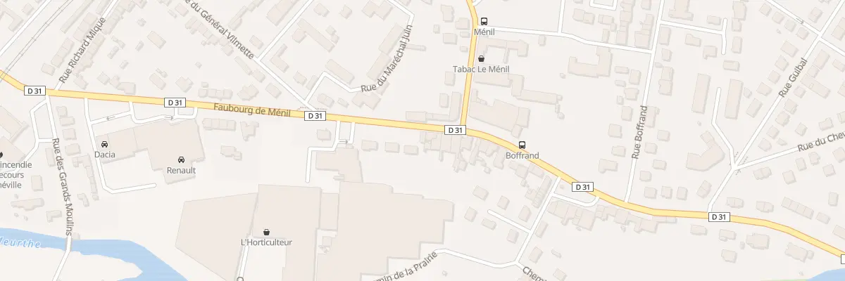 Plan du 53 Fg de Ménil à Lunéville