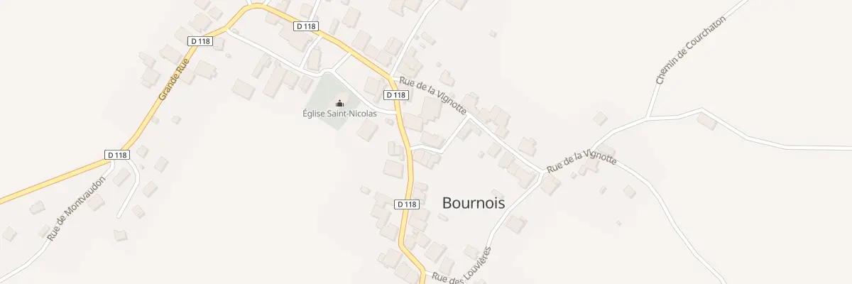 Plan du 1 Sen de la Cure à Bournois