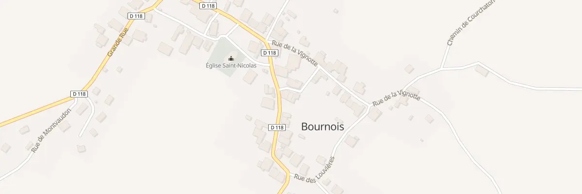 Plan du 2 Sen de la Cure à Bournois