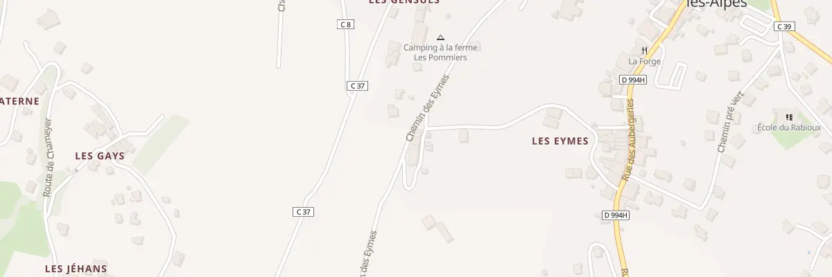 Plan du 5008 Les Eymes à Châteauroux-les-Alpes