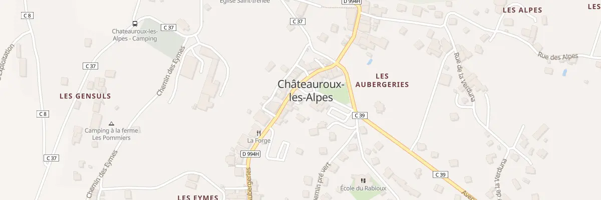 Plan du 5057B Les Aubergeries à Châteauroux-les-Alpes