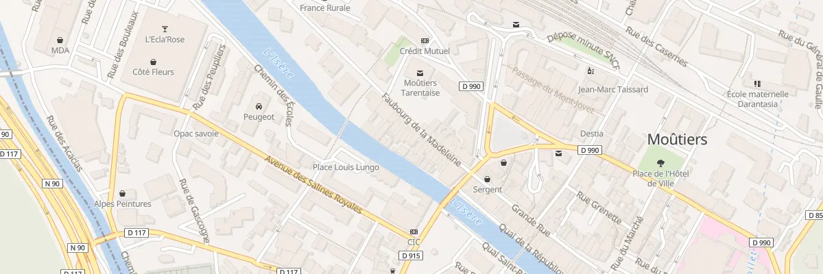 Plan du 83 Fg de la Madeleine à Moûtiers