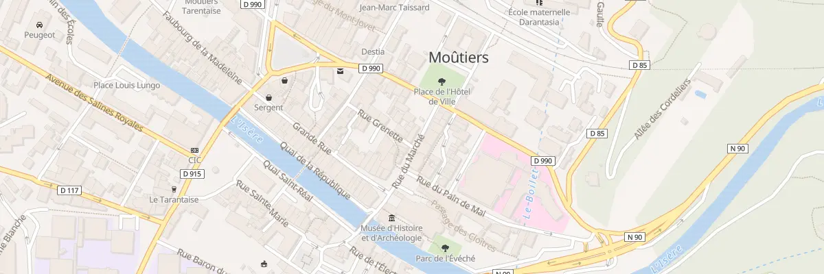 Plan du 75 Rue du Marché à Moûtiers