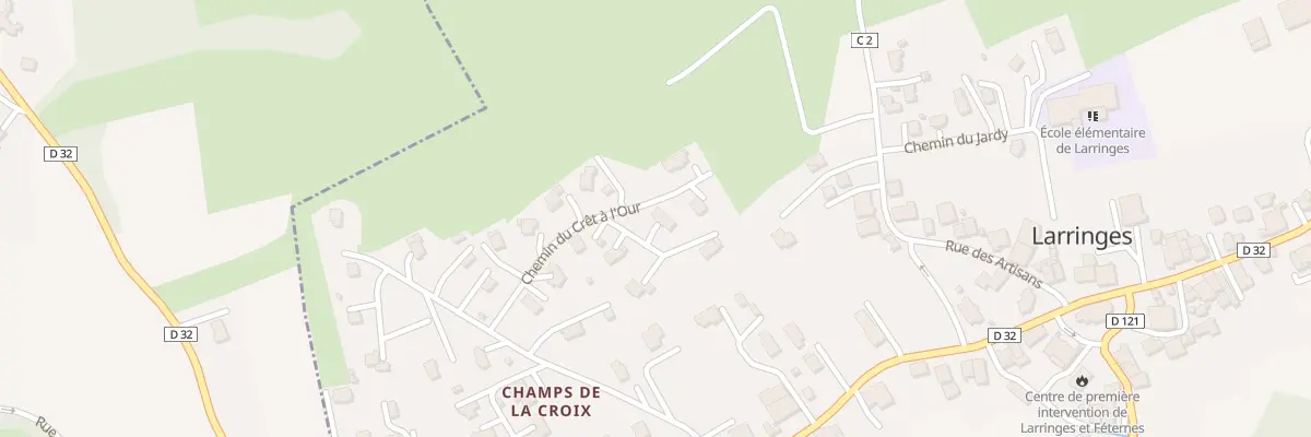 Plan du 16 Che du Crêt À l’Our à Larringes
