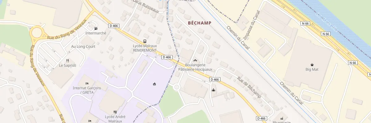 Plan du 40 Fg d’Epinal à Remiremont