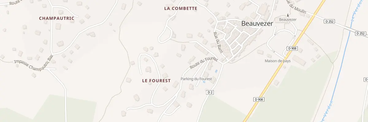 Plan du 7226 Le Fourest à Beauvezer