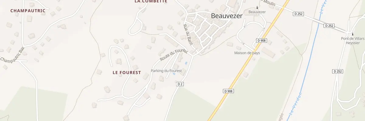 Plan du 1 Le Cournier à Beauvezer