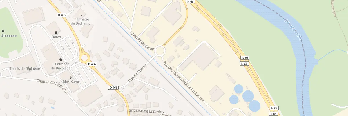 Plan du 36 Rue Vieux Moulins Prolongee à Remiremont