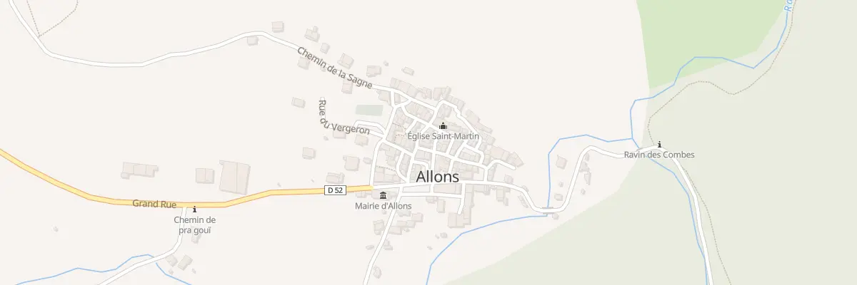 Plan du 5 Mte de l’Eglise à Allons