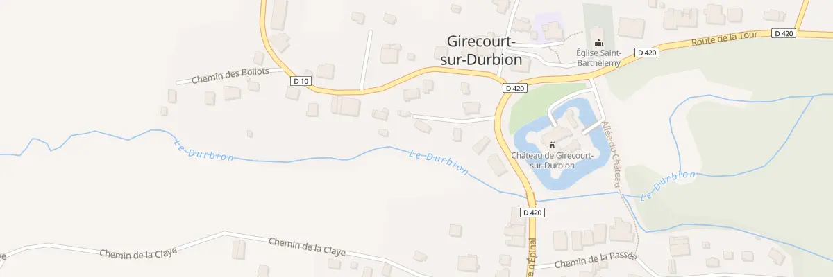 Plan du 1 Sen de la Rouotte à Girecourt-sur-Durbion