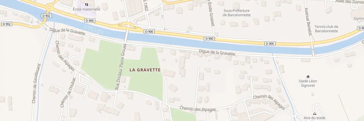 Plan du 8B Dig de la Gravette à Barcelonnette