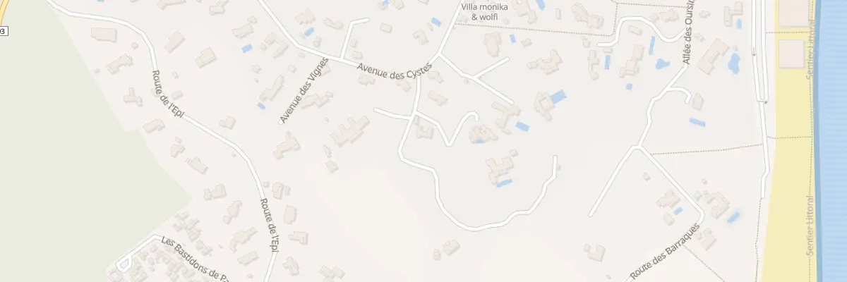 Plan du 5 All des Palmiers à Ramatuelle