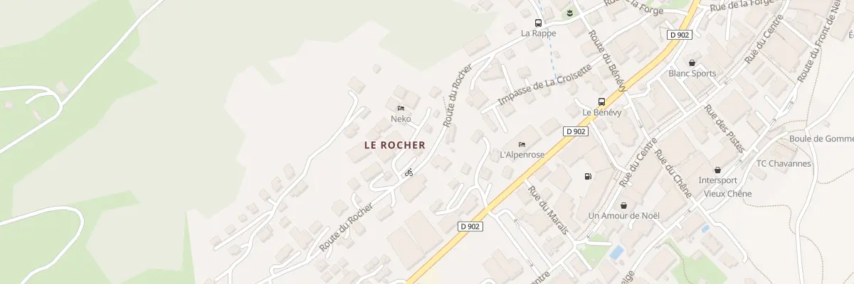 Plan de Rte du Rocher aux Gets
