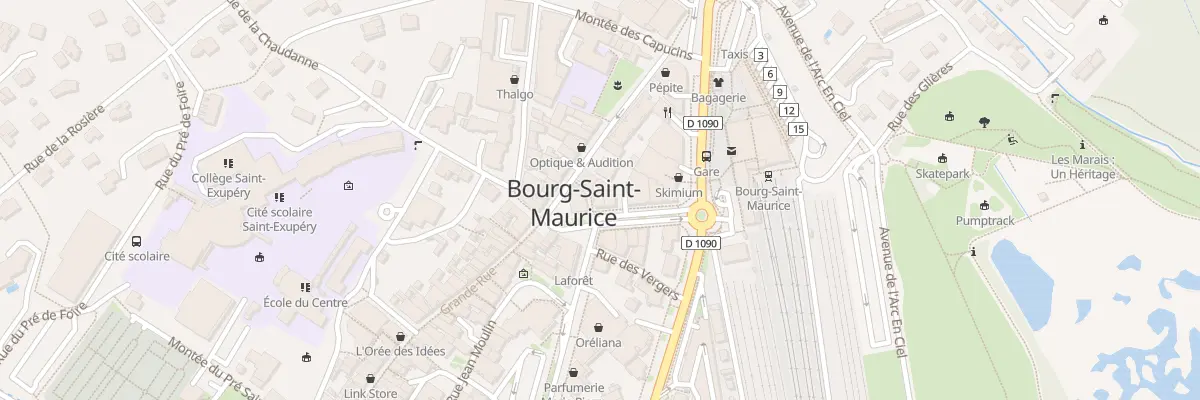Plan du 1 Av de la Gare à Bourg-Saint-Maurice