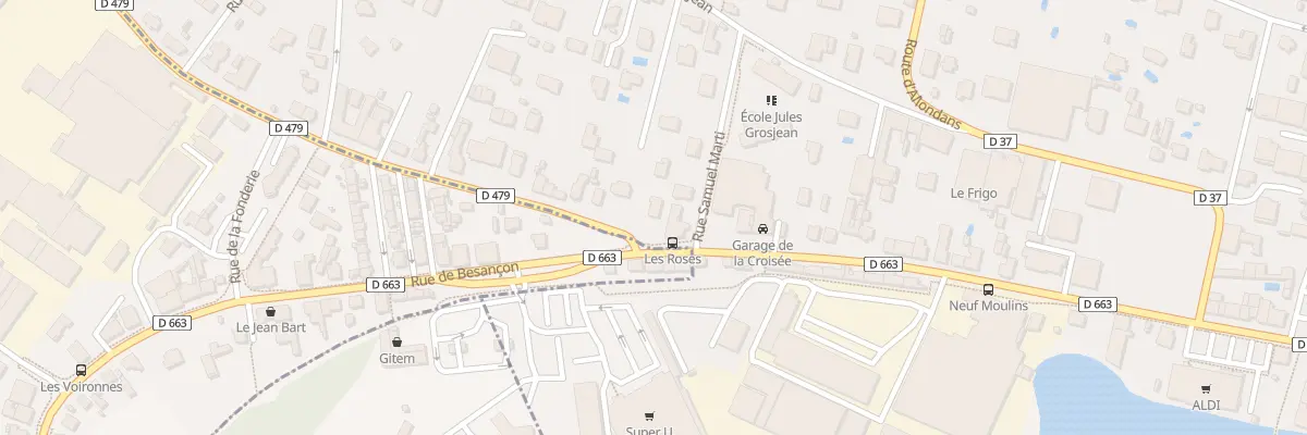Plan du 2A Rue de Roses à Montbéliard