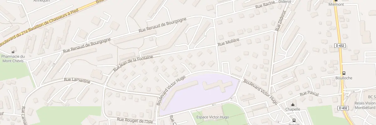 Plan du 33 Bd Victor Hugo à Montbéliard