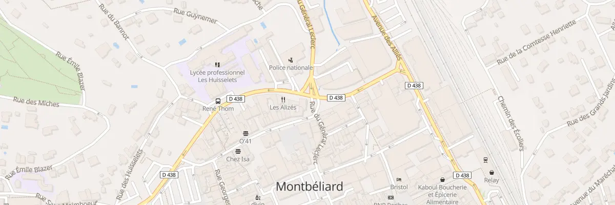 Plan du 1 Av de Lattre de Tassigny à Montbéliard