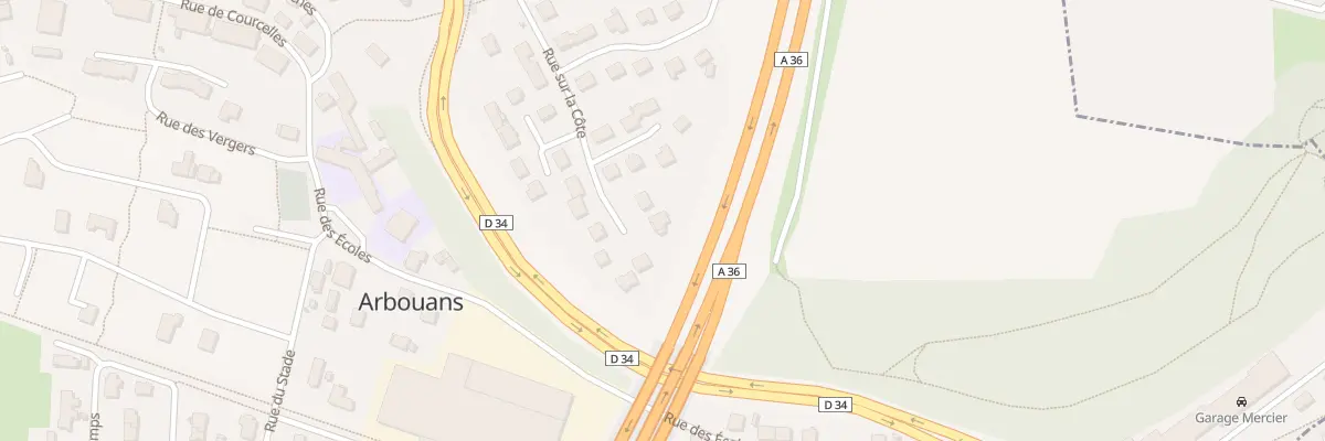 Plan du 16 Rue sur la Côte à Arbouans