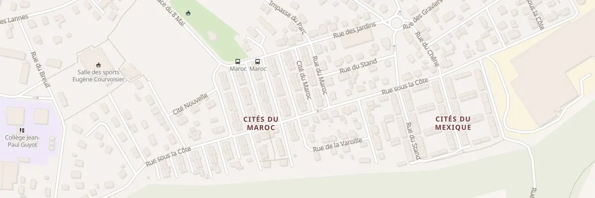 Plan du 112 Cité du Maroc à Mandeure