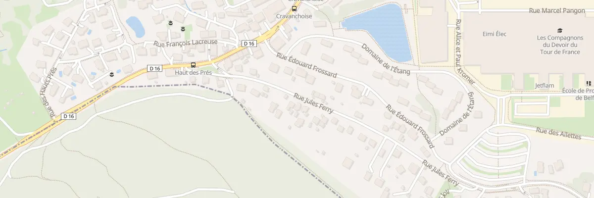 Plan du 18 Rue Jules Ferry à Cravanche