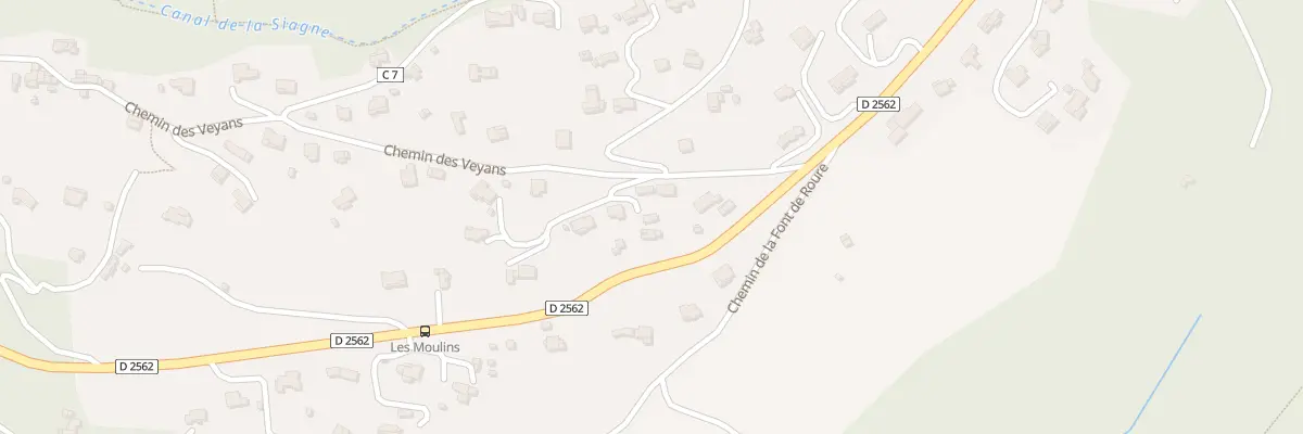 Plan du 2988 Rte de Draguignan Cd 2562 au Tignet