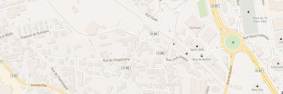 Plan du 28 Av de la Gare à Taillecourt