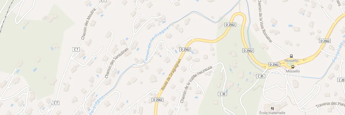 Plan du 2064 Rte de Draguignan Cd 2562 au Tignet