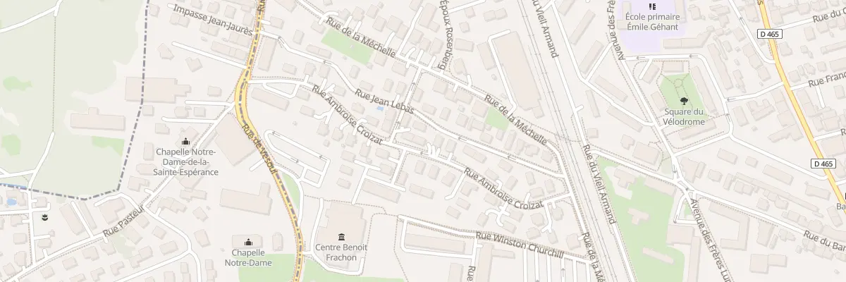 Plan du 10 Rue Ambroise Croizat à Belfort