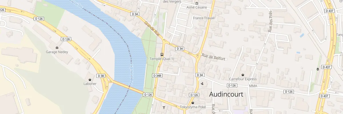 Plan du 1 Rue du Doubs à Audincourt
