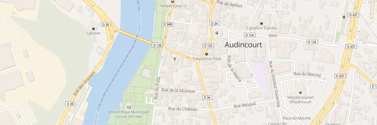 Plan du 1 Rue Pasteur à Audincourt