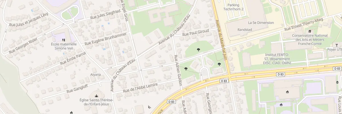 Plan du 33 Rue Adrien Guidon à Belfort