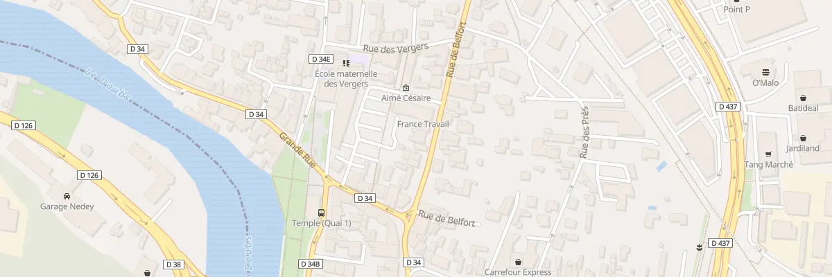 Plan du 7 Rue de Belfort à Audincourt