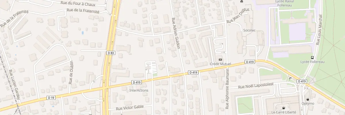 Plan du 1 Rue Adrien Guidon à Belfort