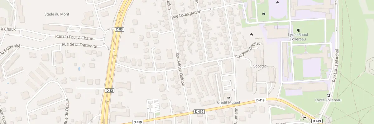 Plan du 10 Rue Adrien Guidon à Belfort