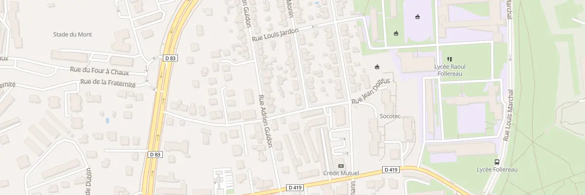 Plan du 3 Rue Georges Monin à Belfort