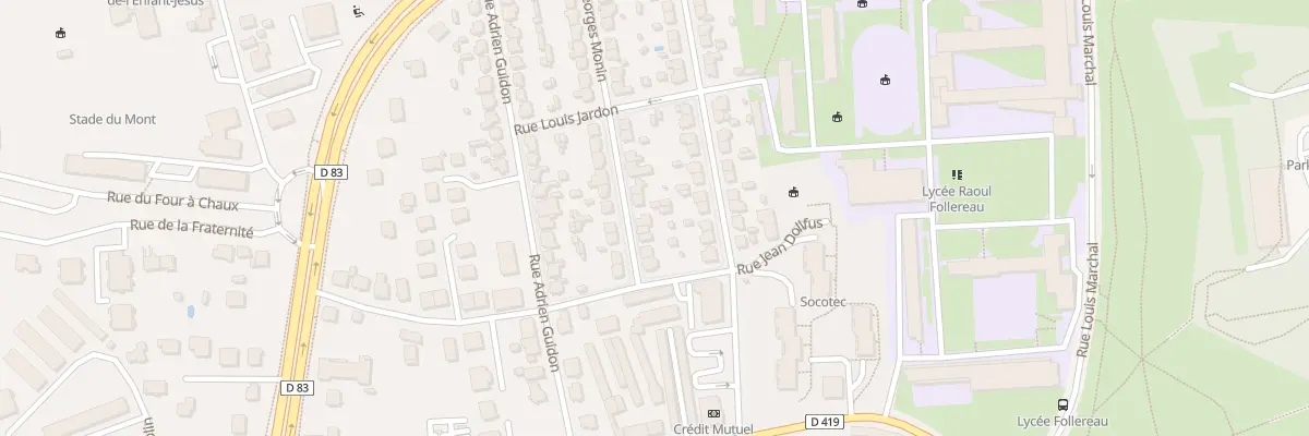 Plan du 8 Rue Georges Monin à Belfort
