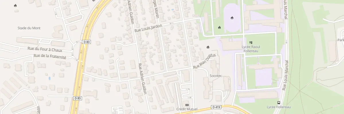 Plan du 6 Rue Georges Monin à Belfort