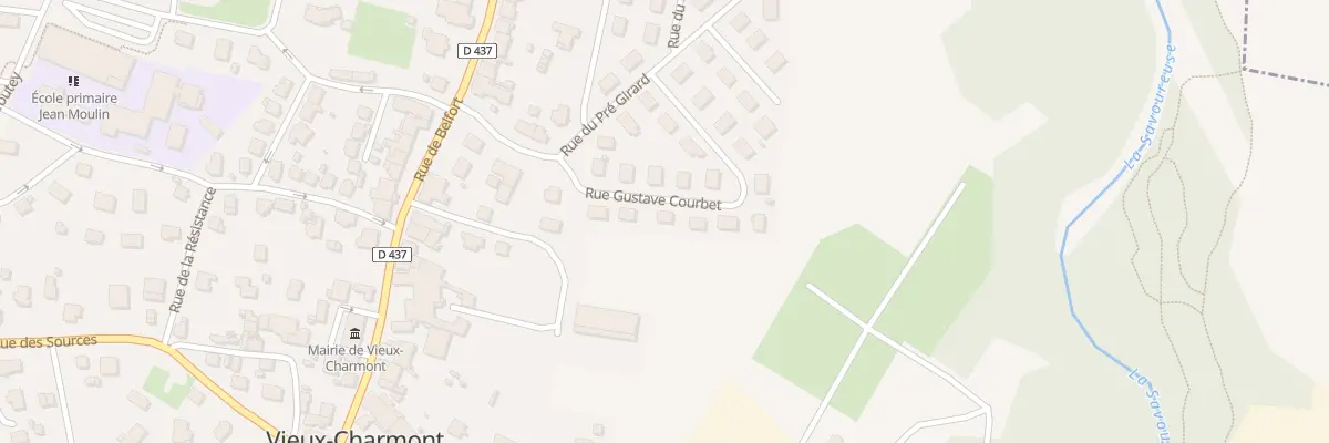 Plan du 10 Rue Gustave Courbet à Vieux-Charmont