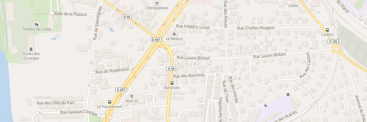 Plan du 2 Rue Lazare Bickart à Audincourt