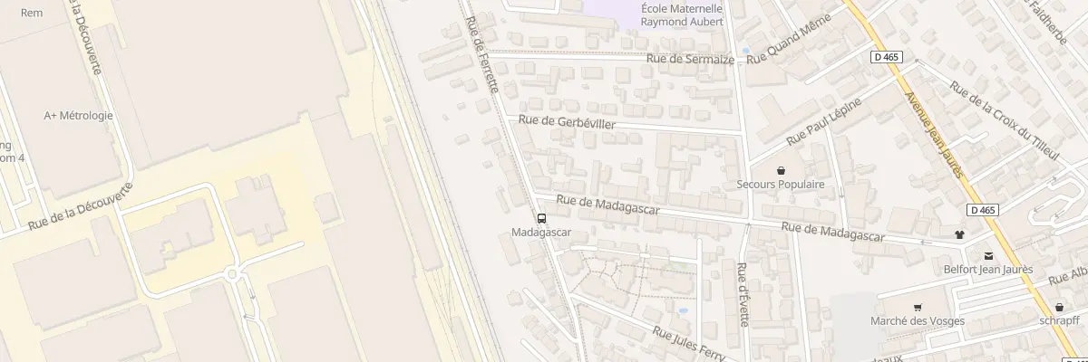 Plan du 44 Rue de Madagascar à Belfort