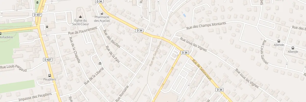 Plan du 1 Rue Romaine à Audincourt
