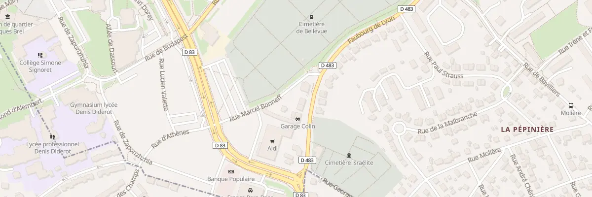 Plan du 38B Fg de Lyon à Belfort