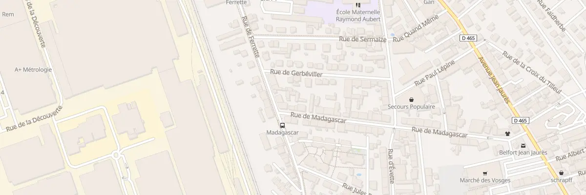 Plan du 44B Rue de Madagascar à Belfort