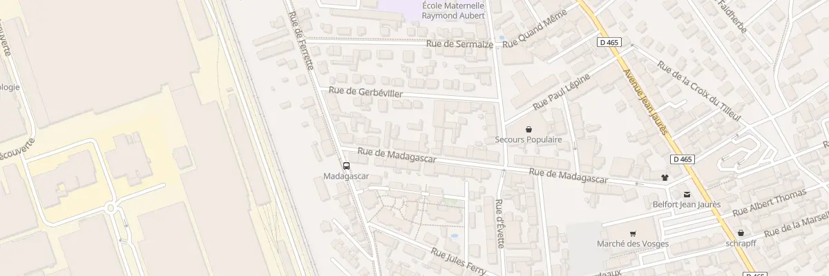 Plan du 34 Rue de Madagascar à Belfort