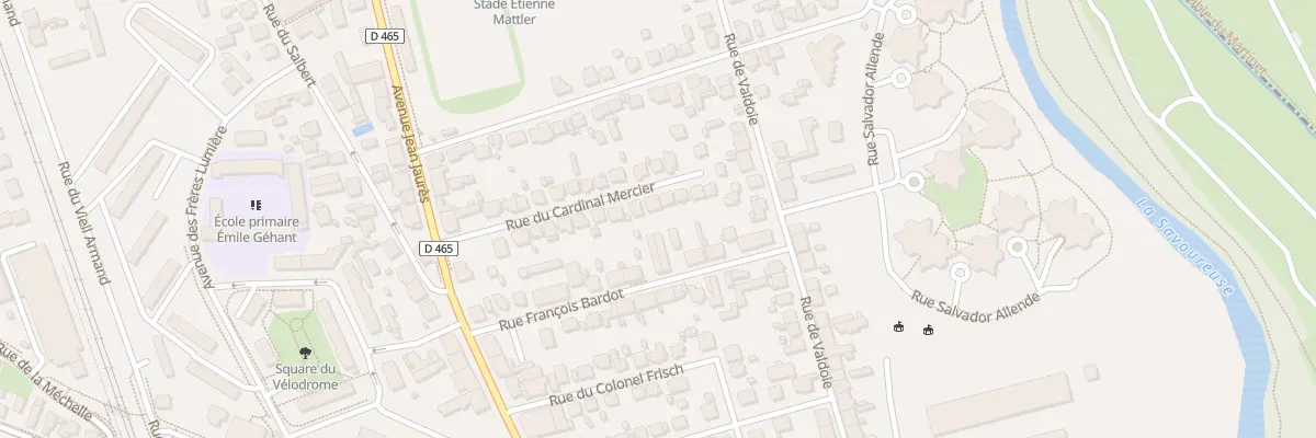 Plan du 9 Rue Mercier à Belfort