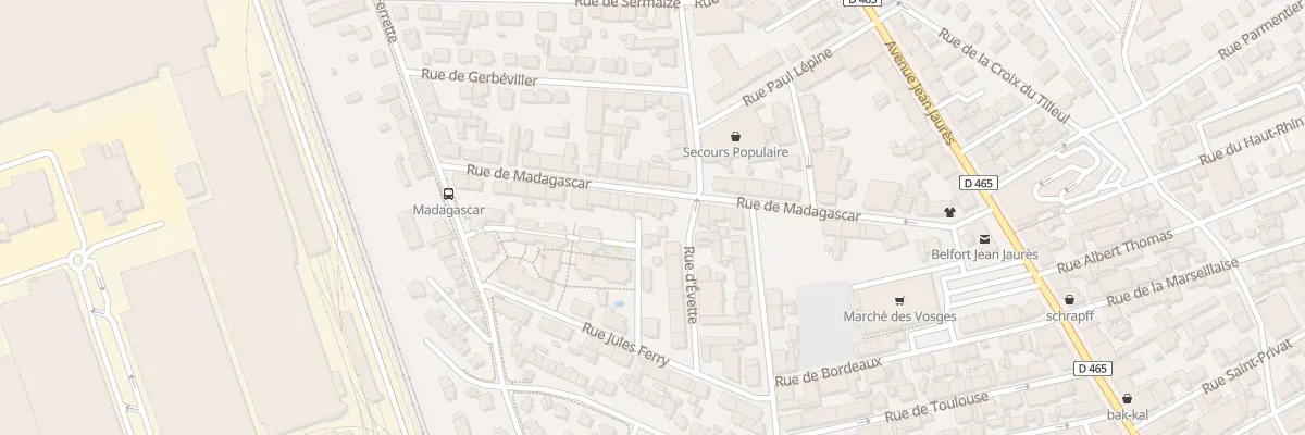 Plan du 23 Rue de Madagascar à Belfort